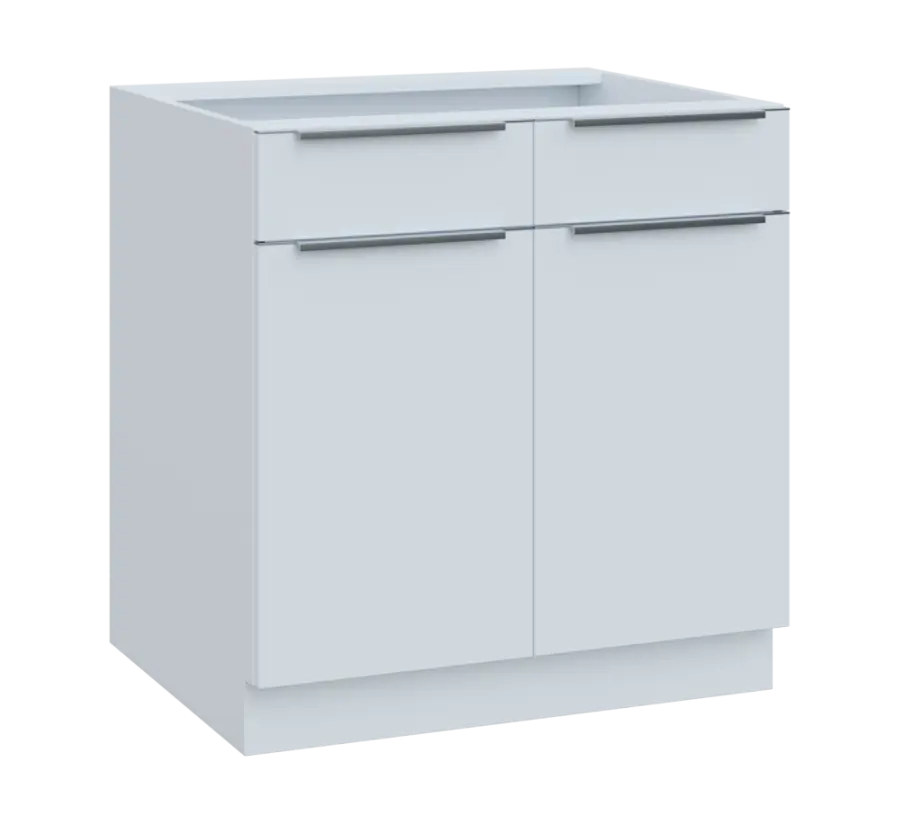 SIS - 8DZ2 spodní skříňka, 2-dveřová, 2-zásuvková, 870x800x600, bílá